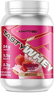 Tasty Whey 900g sabor: Morango - Adaptogen Science